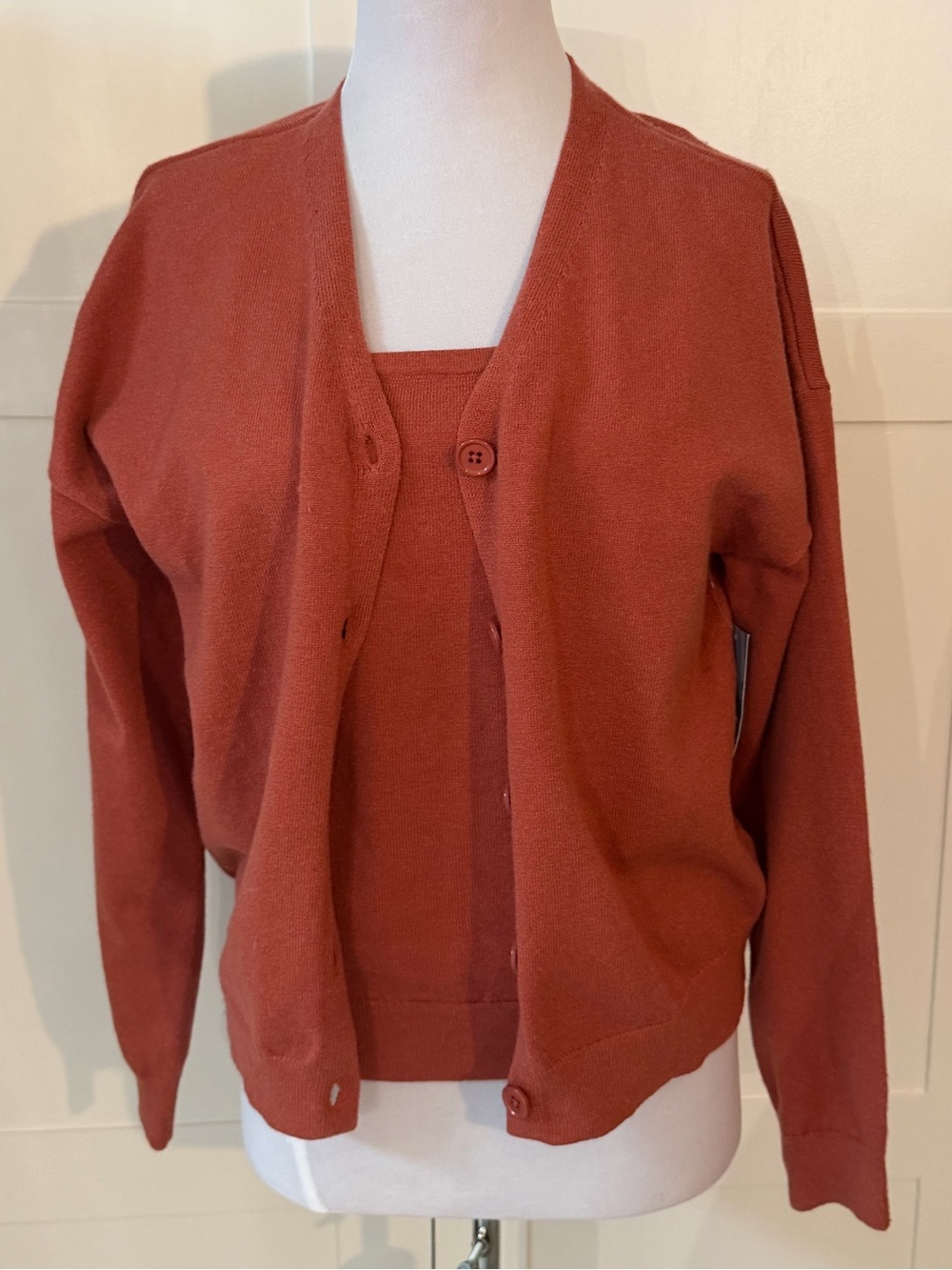 Pumpkin Two-Piece Sweater Cardigan Set NWT